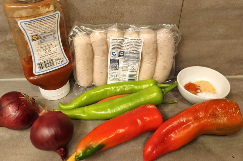 Wurst-Schaschlik aus dem Air-Fryer