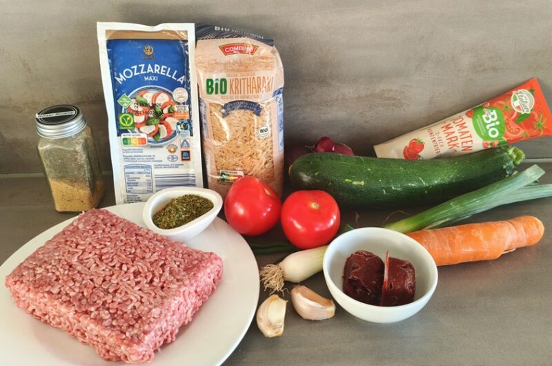 Schnelle Orzo-Hack Pfanne